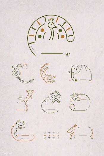 Zoo animal badge set | Free stock vector - 1205096