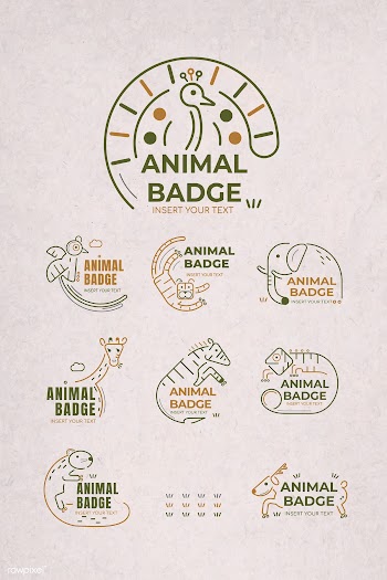 Zoo animal badge set | Free stock vector - 1205100
