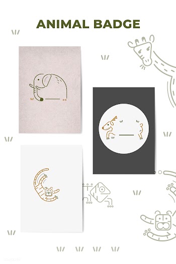 Zoo animal badge set | Free stock vector - 1205102