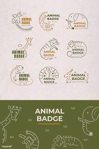 Zoo animal badge set | Free stock vector - 1205103