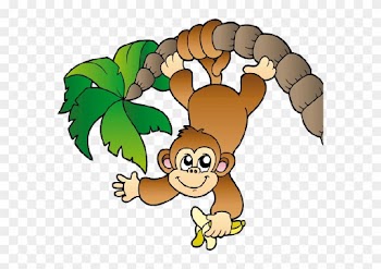 Zoo Clipart Jungle Monkey - Monkey Hanging From A Tree