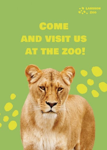 Zoo poster template, female lion | Free PSD Template - rawpixel