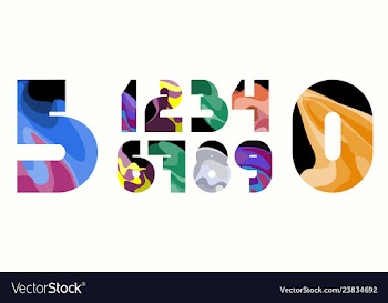 Zrych colorful wavy numbers vector image