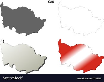 Zug blank detailed outline map set vector image