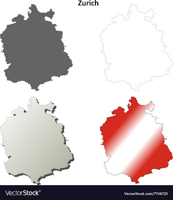 Zurich blank detailed outline map set vector image