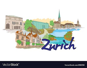 Zurich doodles vector image