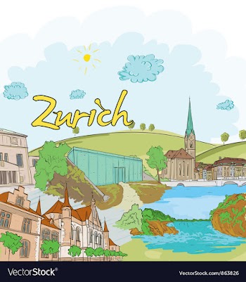 Zurich doodles vector image