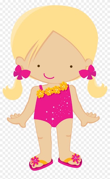 Zwd Poolgirl 02 - Little Girl In Bathing Suit Clipart