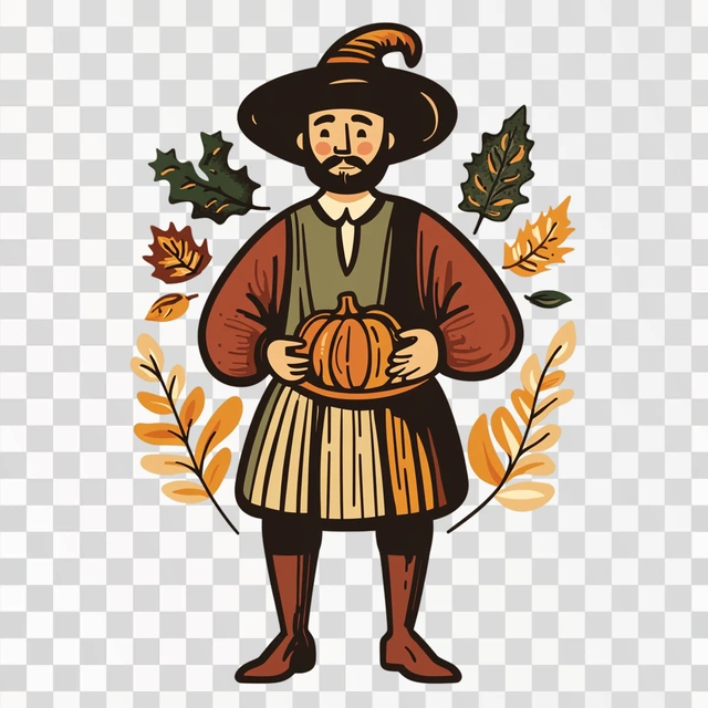 Free: a male thanksgiving pilgrim icon inspired by William Morris ...