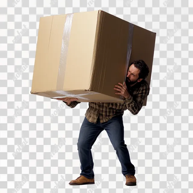 Free: a man carrying a large box on his back - nohat.cc