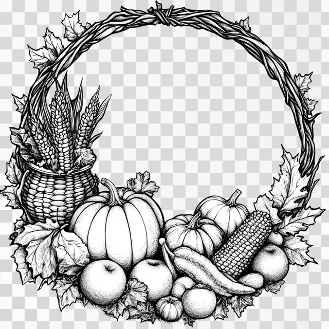 free-a-simple-black-and-white-line-drawing-of-an-array-of-autumn