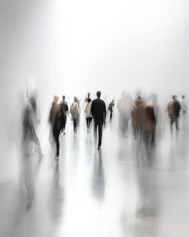 Abstract Blurred Human Figures in Motion
