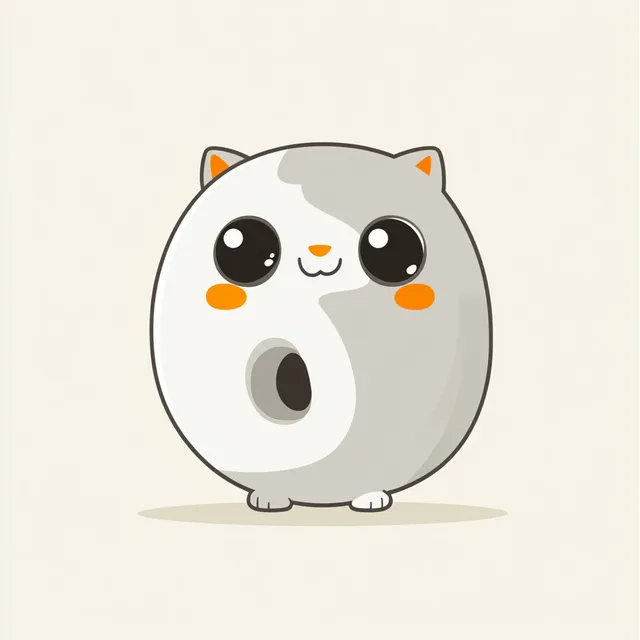 Adorable Cartoon Animal Shaped Like an 'O'