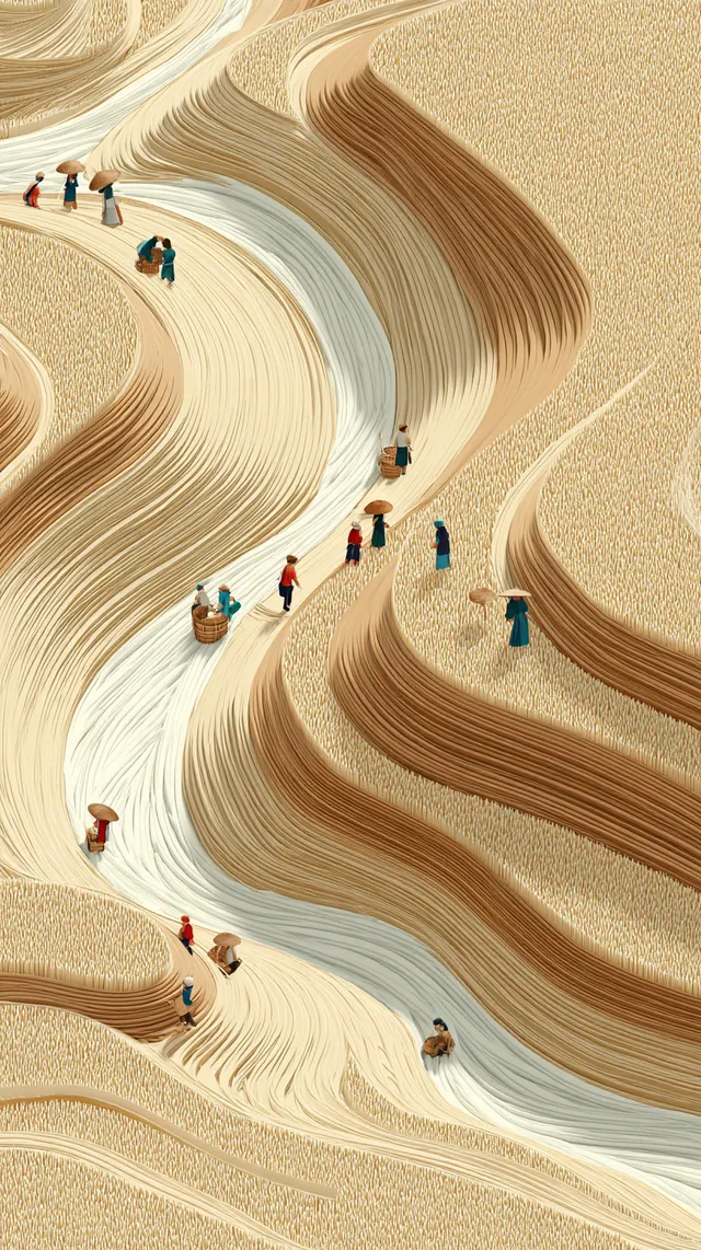 Aerial View of Wheat Harvesting in Golden Fields
