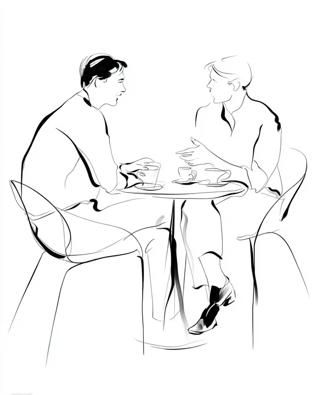 Animated Coffee Discussion Between Two Men