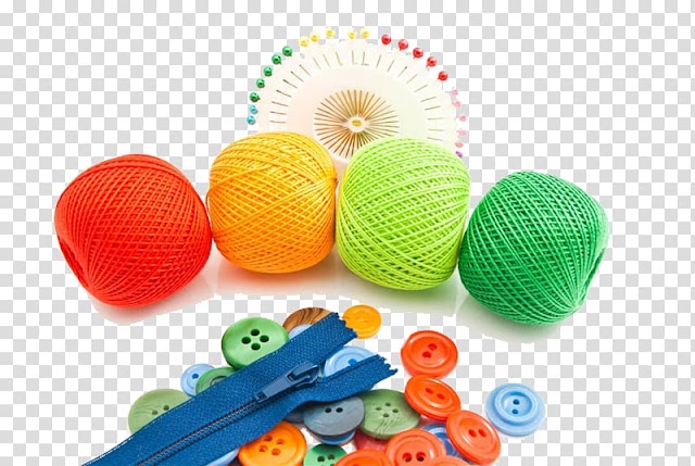 Assorted-color yarn balls, Button Clothing Yarn Textile Sewing needle, Colored ball of yarn and needles button zipper transparent background PNG clipart