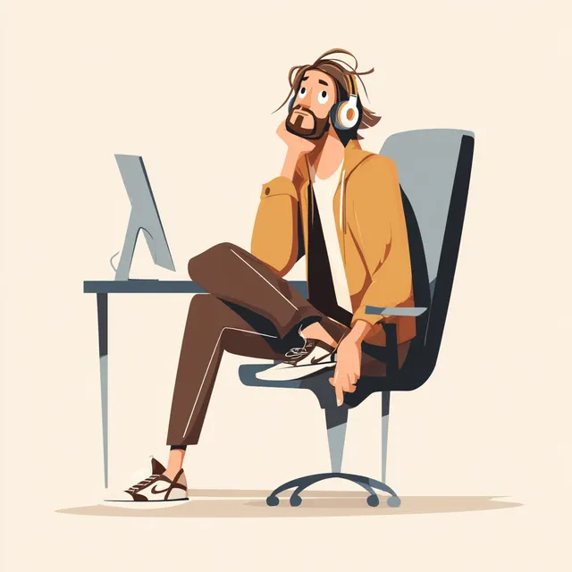 Astonished Music Producer in Minimalistic Style