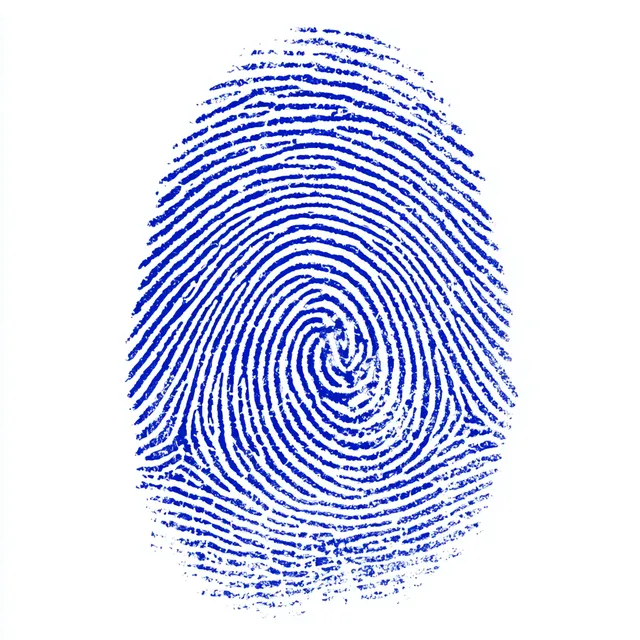 Biometric Fingerprint Pattern Isolated on White Background