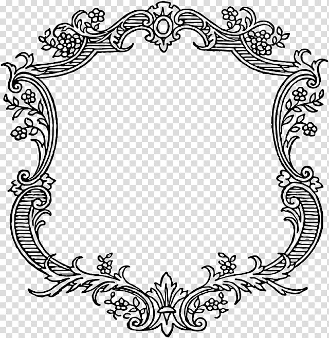 Black floral frame, frame Vintage clothing , Decorative Border transparent background PNG clipart