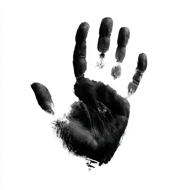 Black Hand Print Vector Illustration