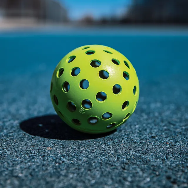 Bright Green Pickleball Ball on Court