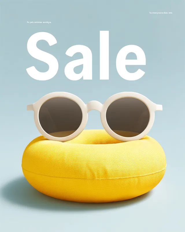 Bright Summer Sale with Sunglasses and Float