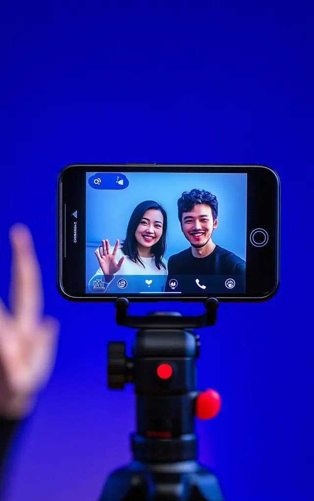 Capturing Connection: A Video Call Moment with Smiles and Laughter