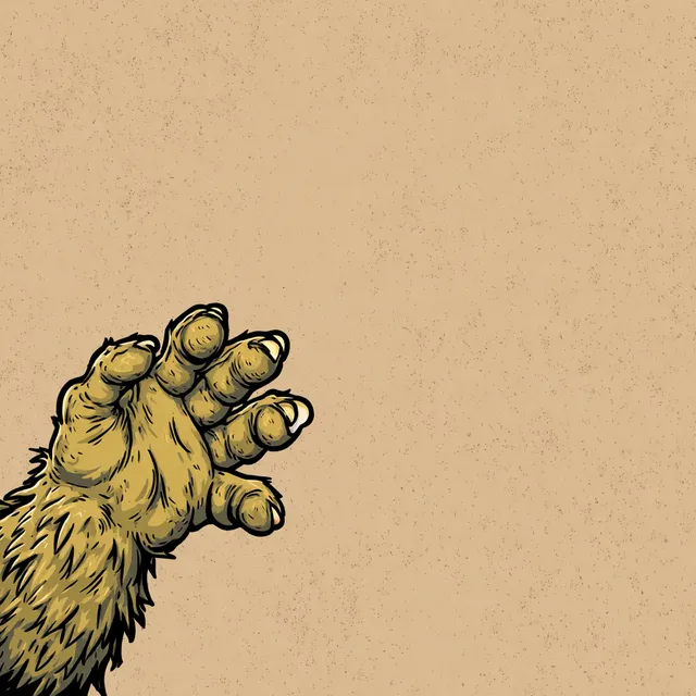Cartoonish Bigfoot Hand Illustration