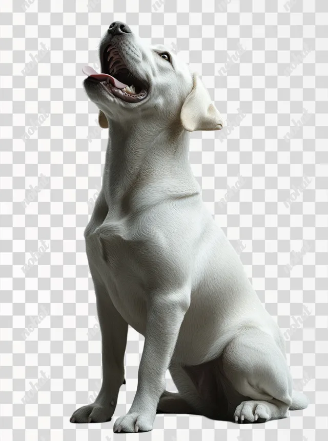 Charming Labrador Retriever Sitting with Tongue Out in Profile View