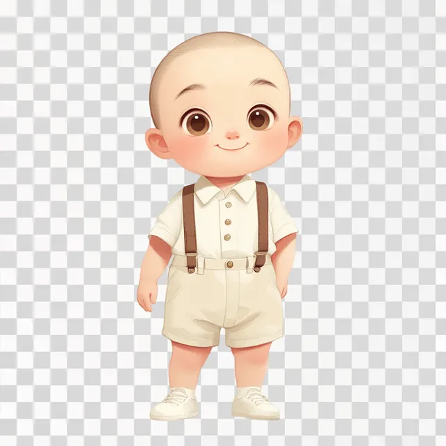 Charming One-Year-Old Boy in Playful Pixar Style