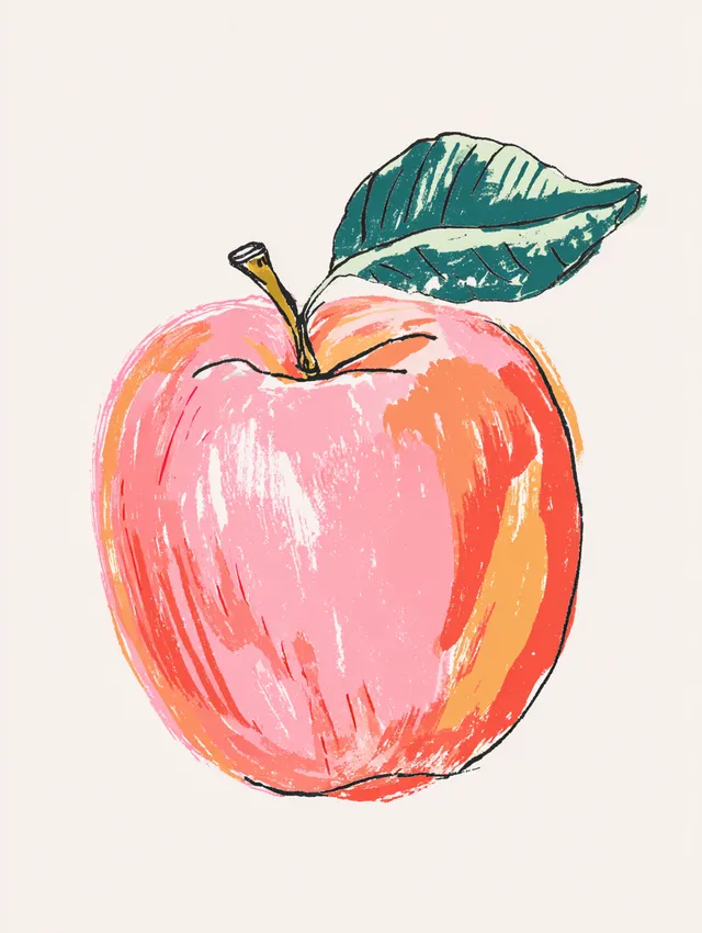 Charming Red Apple Illustration
