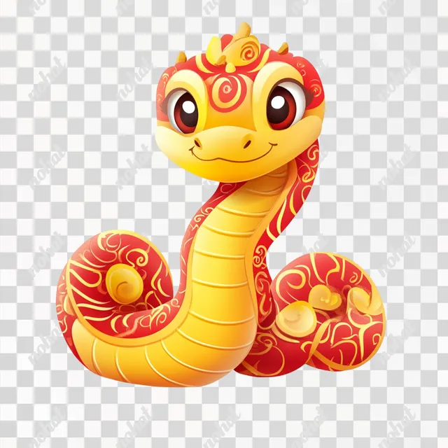 Colorful Cartoon Snake for Chinese New Year Celebration