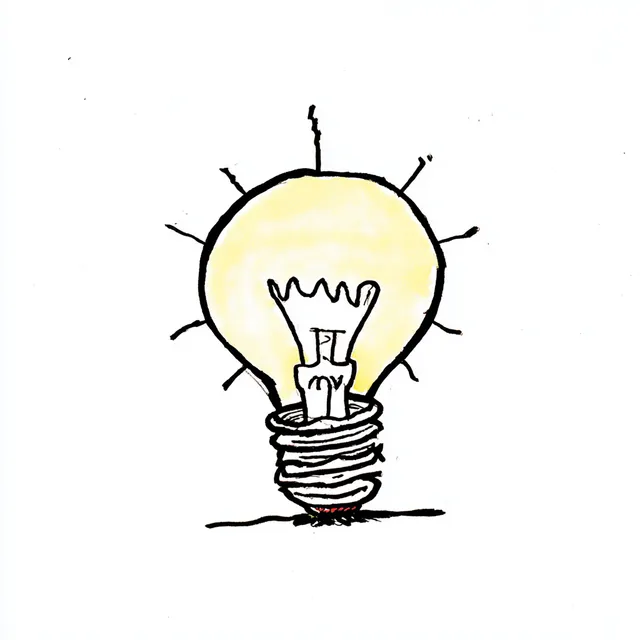 Comic Style Light Bulb Illustration
