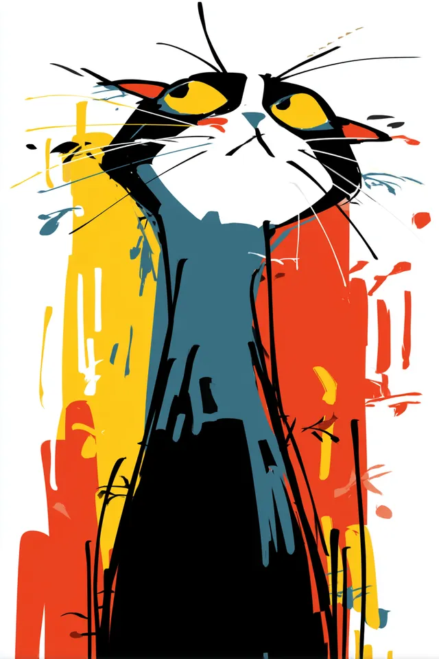 Confident Cat Illustration