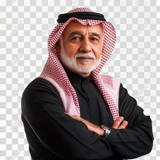 Confident Senior Saudi Man in Medium Shot