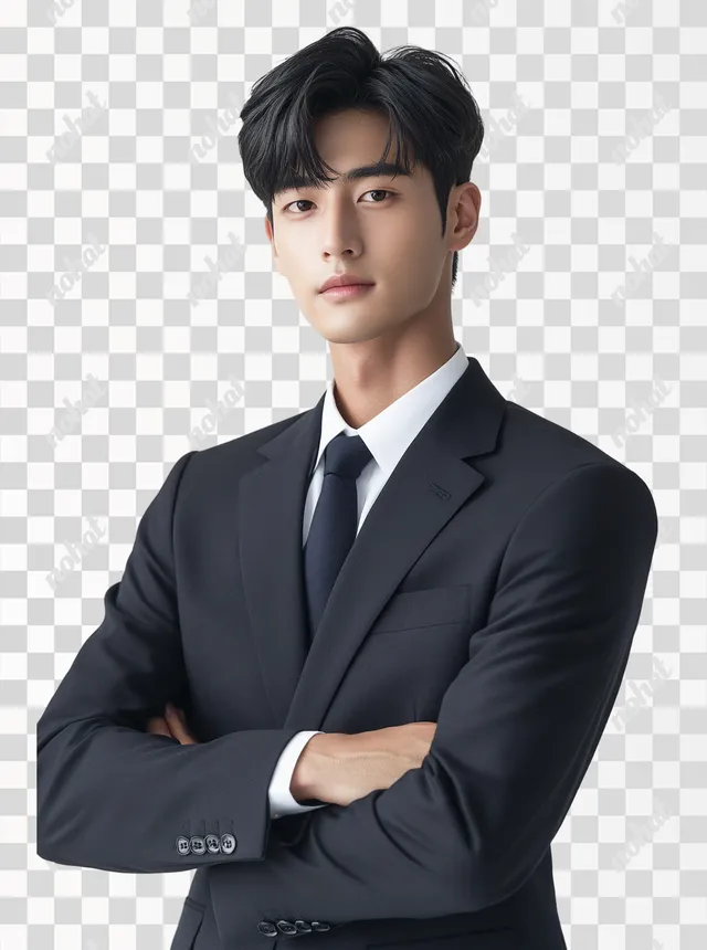 Confident Young Korean Teacher in Professional Attire: Ultra Realistic Portrait