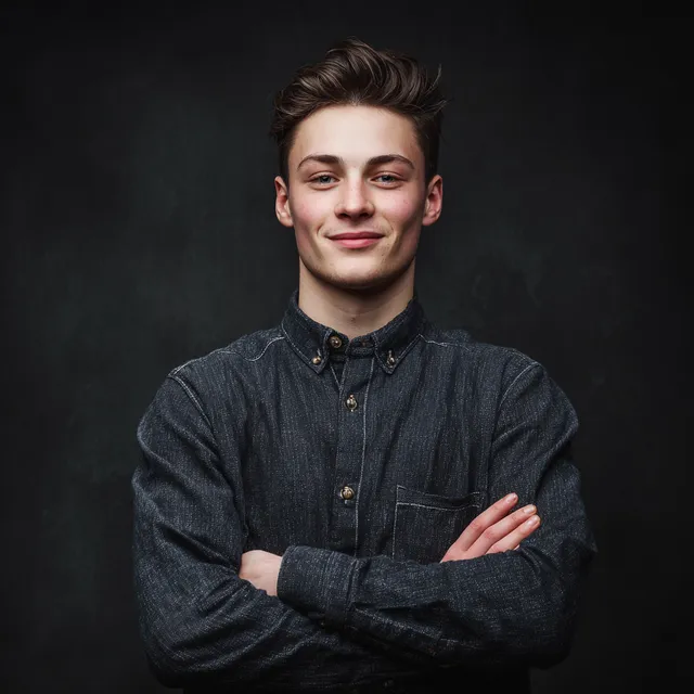 Confident Young Man in Formal Shirt