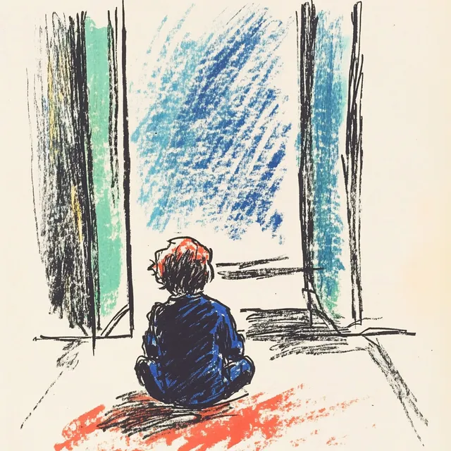 Contemplation: A Boy's Reflection by the Window