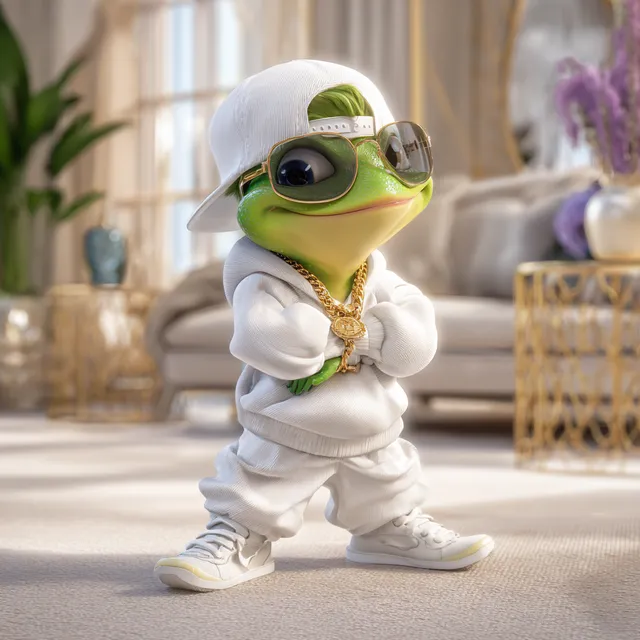 Free: Cool Hip-Hop Frog Character in Stylish Indoor Setting - nohat.cc