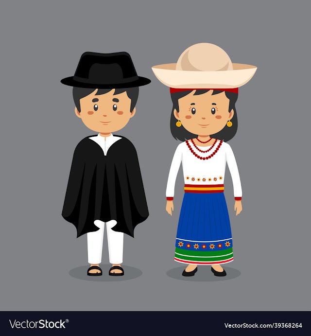 Free: couple character wearing ecuador national dress - nohat.cc