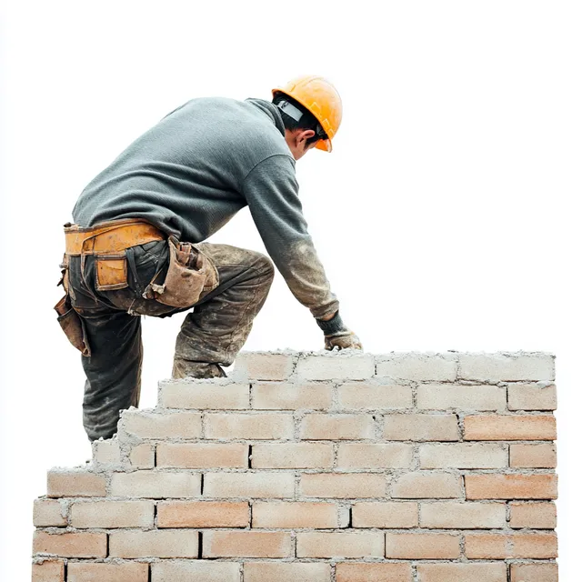 Crafting Strength: A Bricklayer at Work