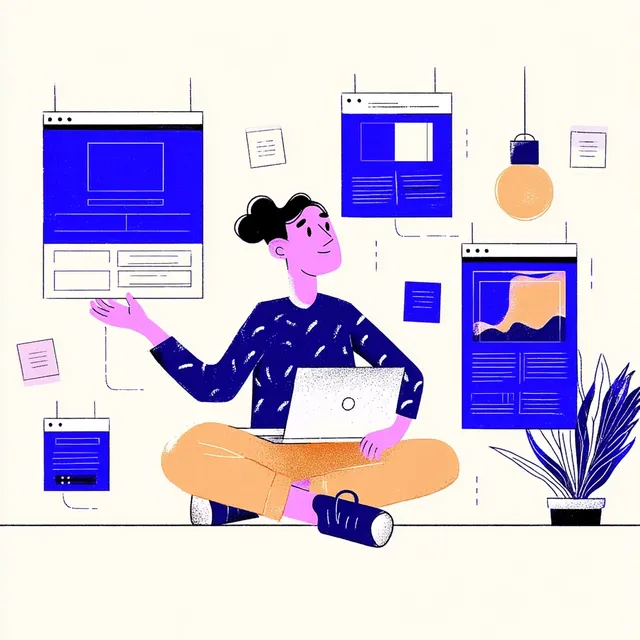 Creating Websites Effortlessly: A Minimalist Flat Illustration