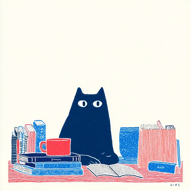 Curious Cat at Study