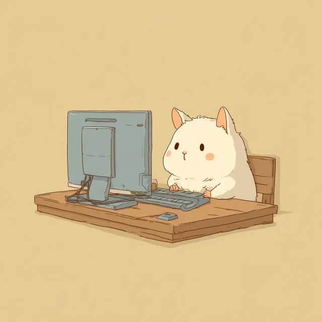 Cute Animal Using Computer