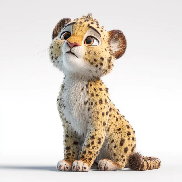 Free: Cute Cartoon Cheetah Character Design - nohat.cc