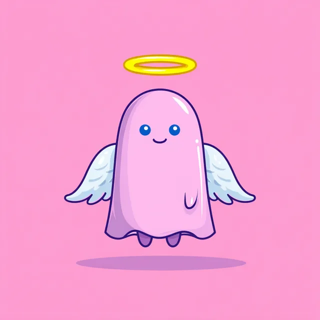 Cute Minimalist Cartoon Angel Character