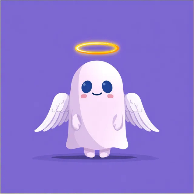 Cute Minimalist Cartoon Angel Character