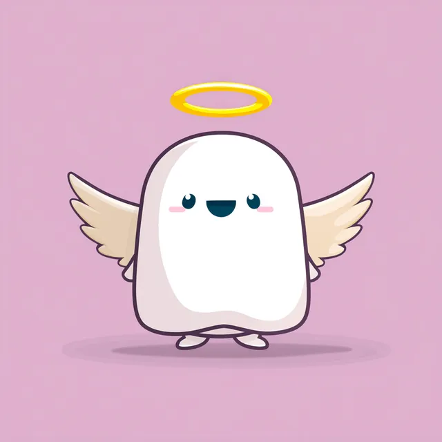 Cute Minimalist Cartoon Angel Character