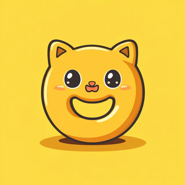 Cute Round Animal Character in 'O' Shape