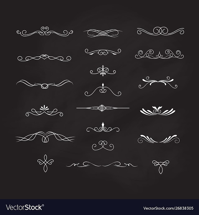 Decoration elements blackboard vintage vector image